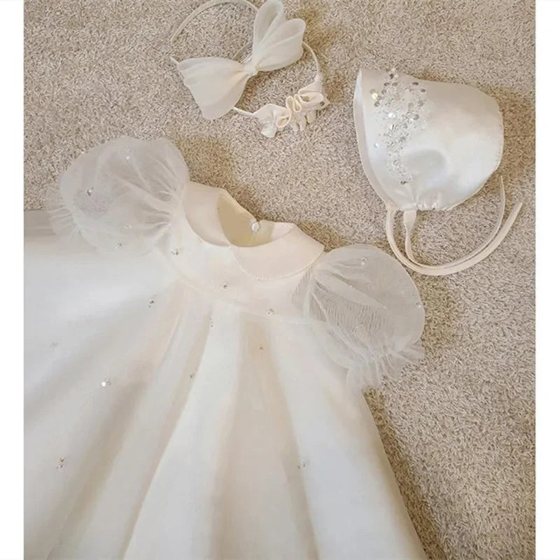 Princess Tulle White Dress for Baby Girls