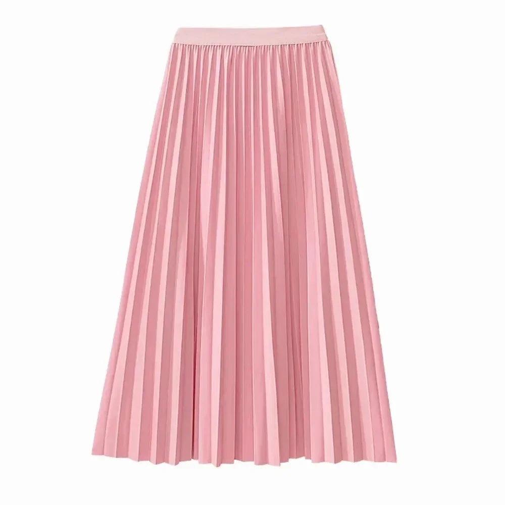 Girls' Elegant White Pleated Long Skirt