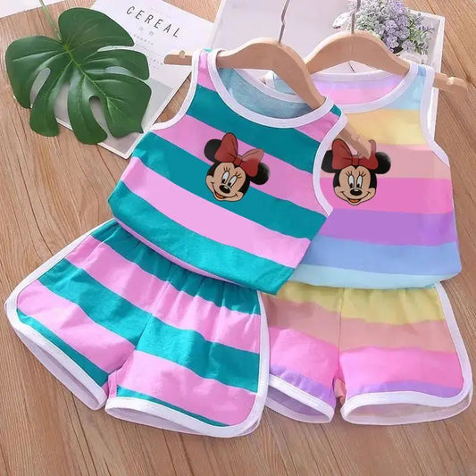 Summer Baby Kids Clothes Sets - Cute Minnie Mickey Cartoon Girls 2pieces