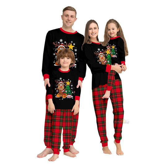 Christmas Family Matching Pajamas – Adults, Kids, Baby Rompers, Casual Sleepwear Set