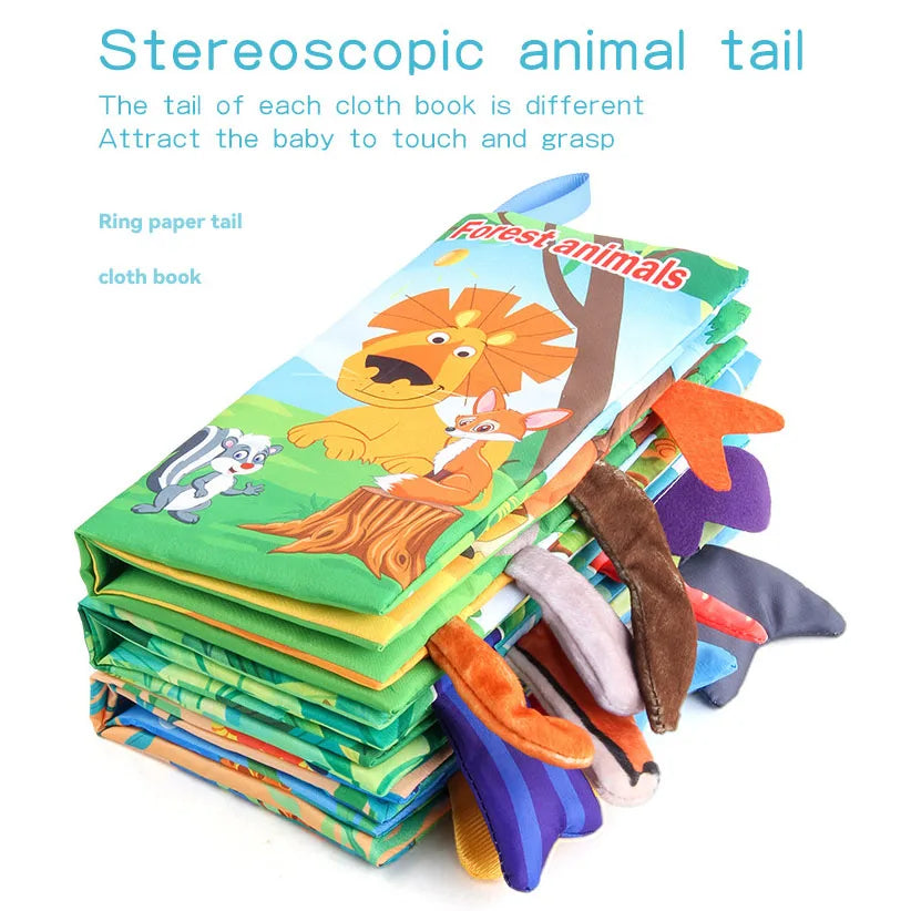 Toddlers' Educational Cloth Book: Cartoon Animal Tails