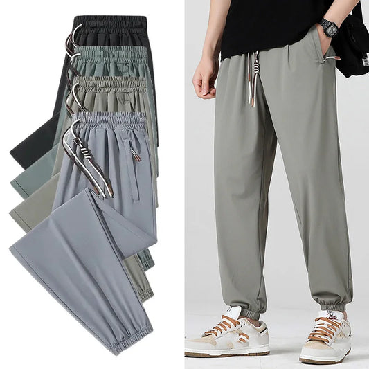 Men's Summer Ice Silk Quick-Dry Casual Sports Pants