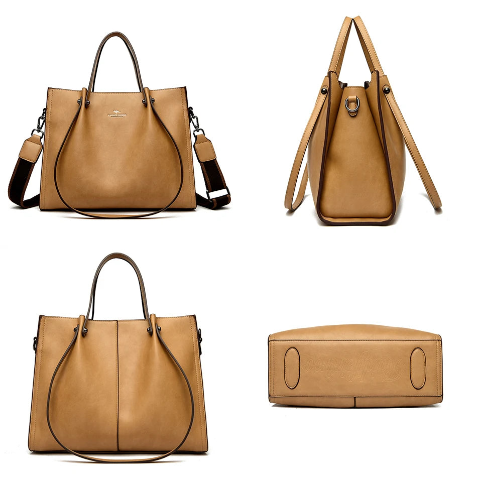 Luxury Leather Women's Tote – High-Quality Crossbody & Shoulder Bag