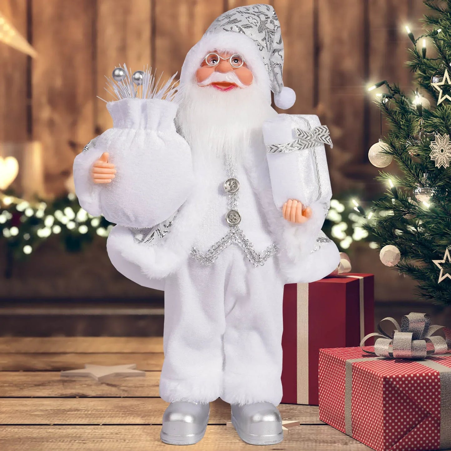 Christmas Home Decor – Santa Claus Doll with Gift Bags & Party Ornaments