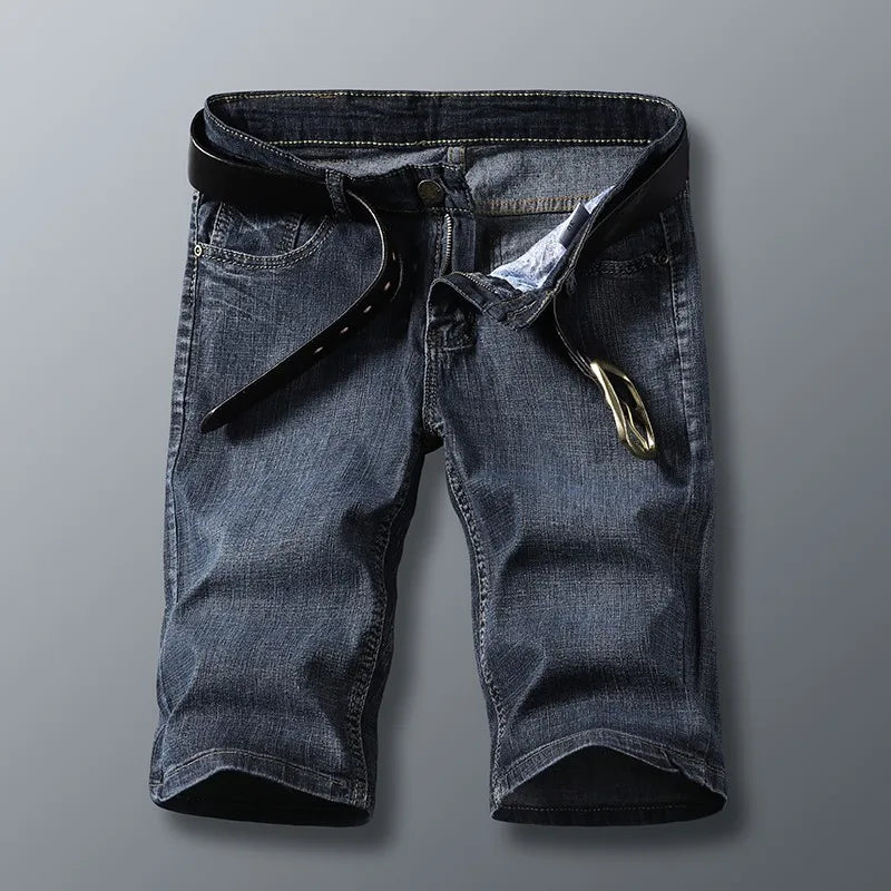 High-Quality Summer Denim Shorts for Men – Thin, Knee-Length, and Casual