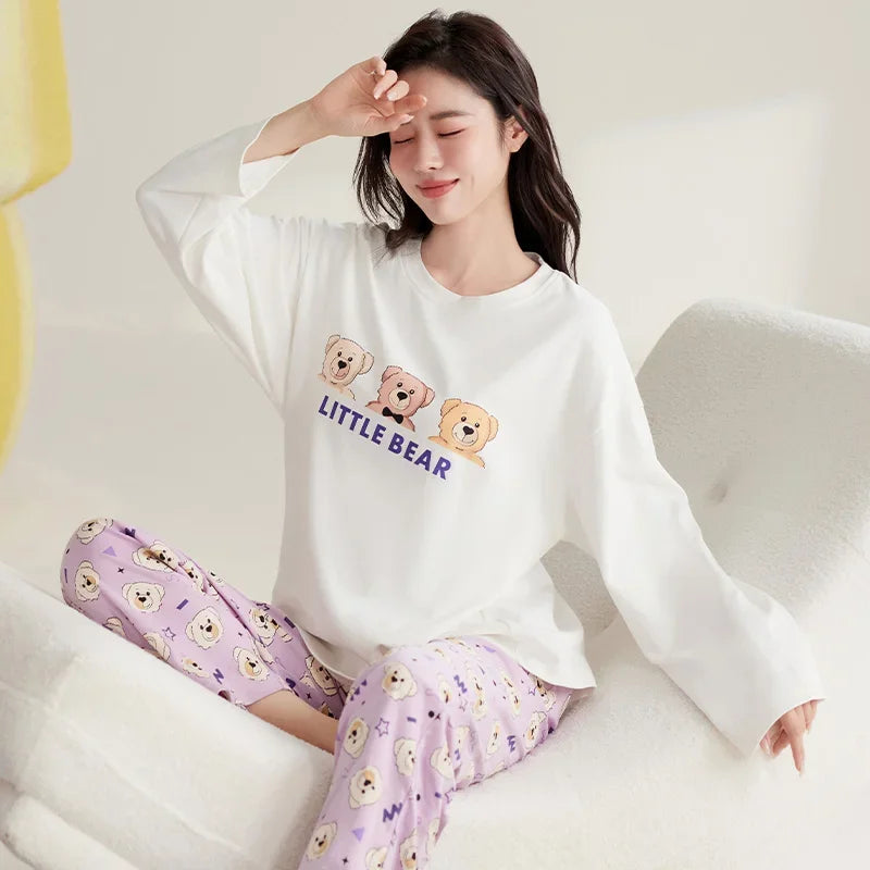 Cute Cat Pajama Set for Women & Girls - Cozy Sleepwear