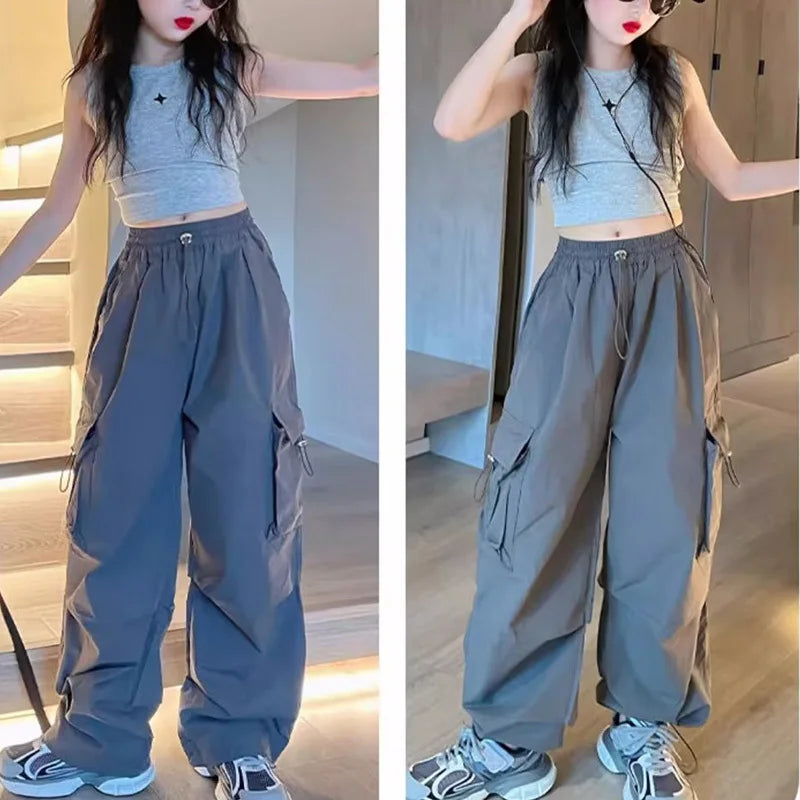 Trendy Girls' Wide Leg Workwear Pants - Autumn Korean Fashion