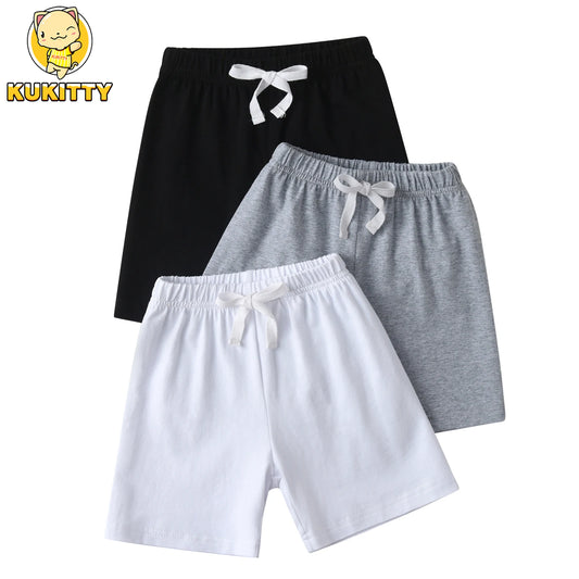 3 Packs Children Boys Summer New Cotton Solid Color Beach Shorts Toddlers Kids Baby Boys 1 2 3 Years Casual Clothes