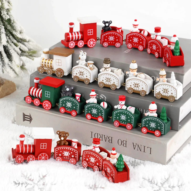 Christmas Wooden Train Ornament -Holiday Decoration & Kids Gift