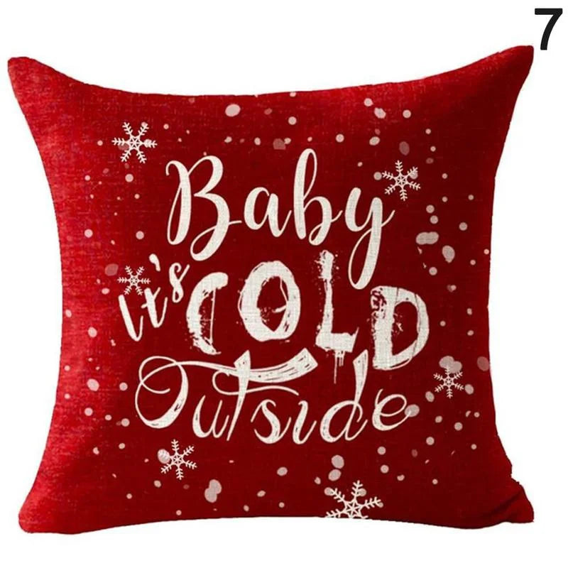 Christmas Pillowcase Cushion Cover – 45x45cm Polyester Home Decor for Living Room