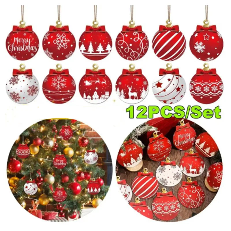 12/24pcs Christmas Balls Ornament Set – Xmas Tree Hanging Pendants for Home Decor