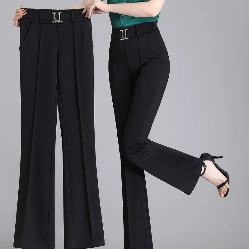 2024 Autumn/Winter Women's High Waist Patchwork Slim Pants