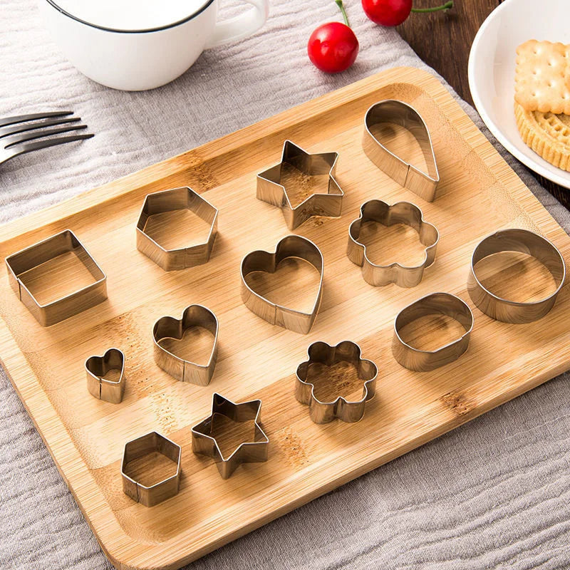 1/30Pcs Stainless Steel Cake Molds – Heart, Star, Flower Shape Pastry & Cookie Cutters