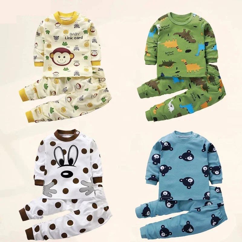 Kids' Cotton Clothing Sets: Autumn/Winter Pants & Sleepwear