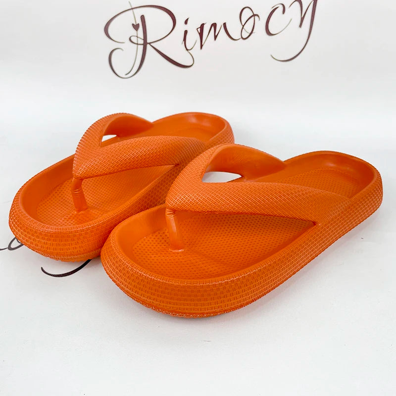 Rimocy Soft EVA Flip Flops - Women’s Non-Slip Cloud Slippers, Thick Platform, Summer Beach Slides