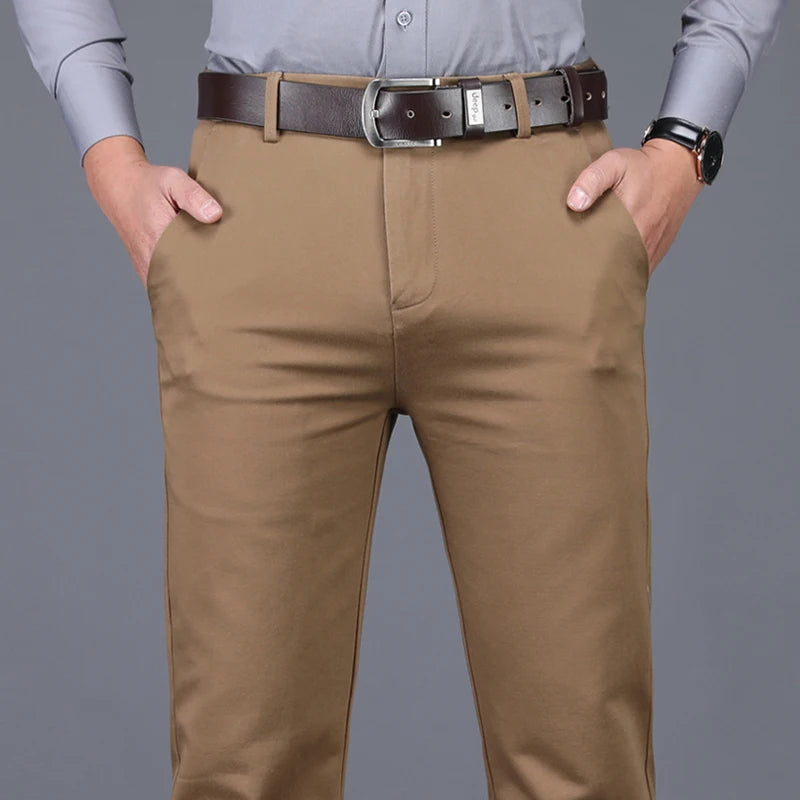 Classic Style - Men's Brown Business Straight Casual Pants