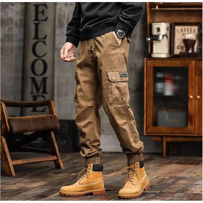 Men's Tactical Cotton Cargo Pants – Summer Casual Gym & Work Wear Jogger