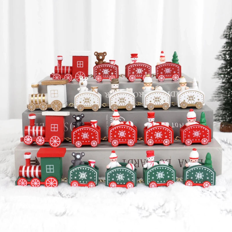 Christmas Wooden Train Ornament -Holiday Decoration & Kids Gift