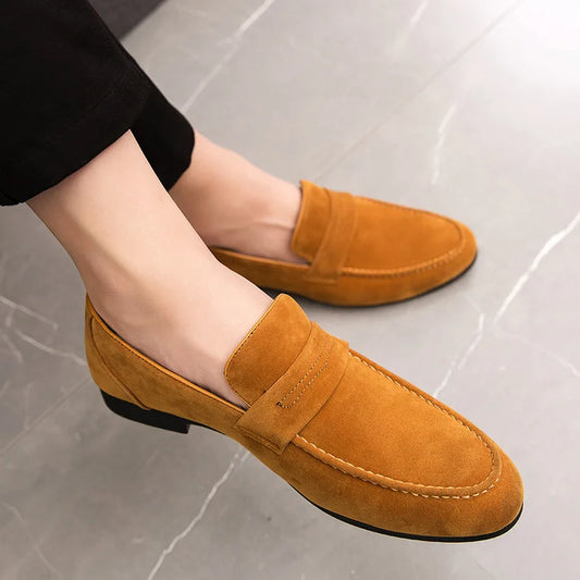 Luxury Suede Slip-On Loafers for Men – Breathable Casual Driving Shoes