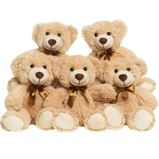 5pcs 13.5in Stuffed Bears – Plush Toys for Kids, Girlfriend, Christmas, Valentine’s, or Birthday Gifts