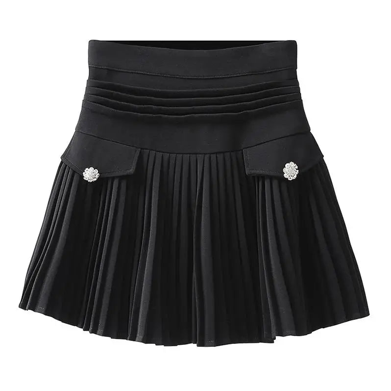 Summer White Pleated Mini Skirt - High Waist A-Line Korean Fashion