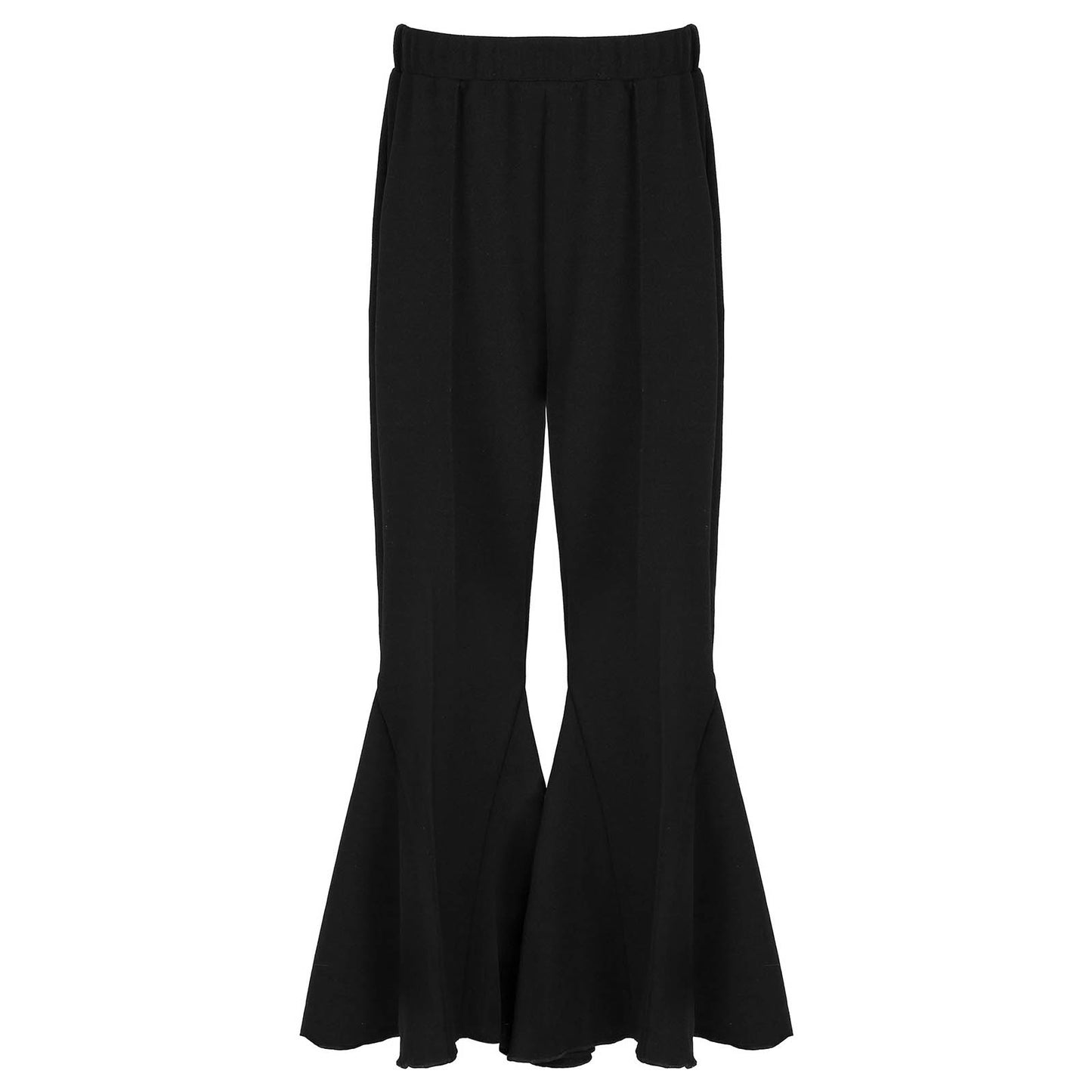 Kids' Girls' Black Ruffle Flare Pants - Fashionable Casual Bell-Bottoms (6-16Y)