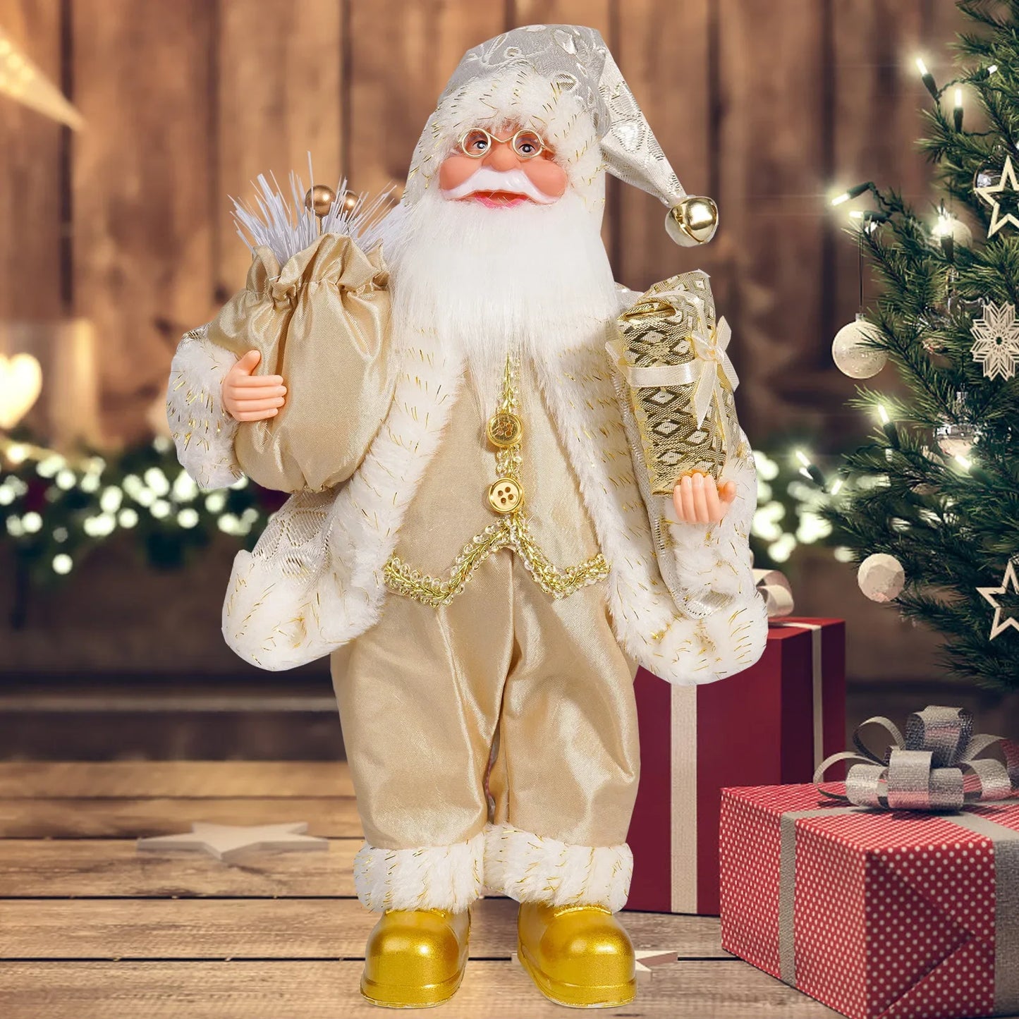 Christmas Home Decor – Santa Claus Doll with Gift Bags & Party Ornaments