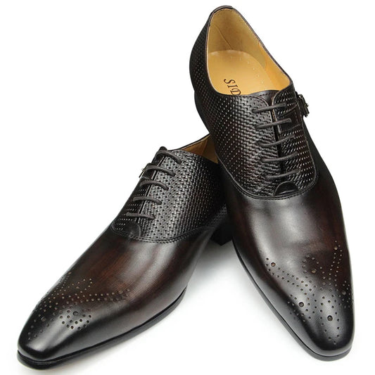 Luxury Men's Genuine Leather Oxfords – Fashionable Wedding & Dress Shoes