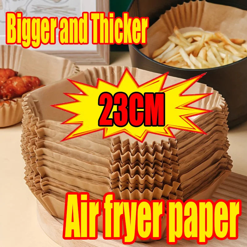 100Pcs Non-Stick Air Fryer Paper Liners – Disposable Baking Sheets for Air Fryer