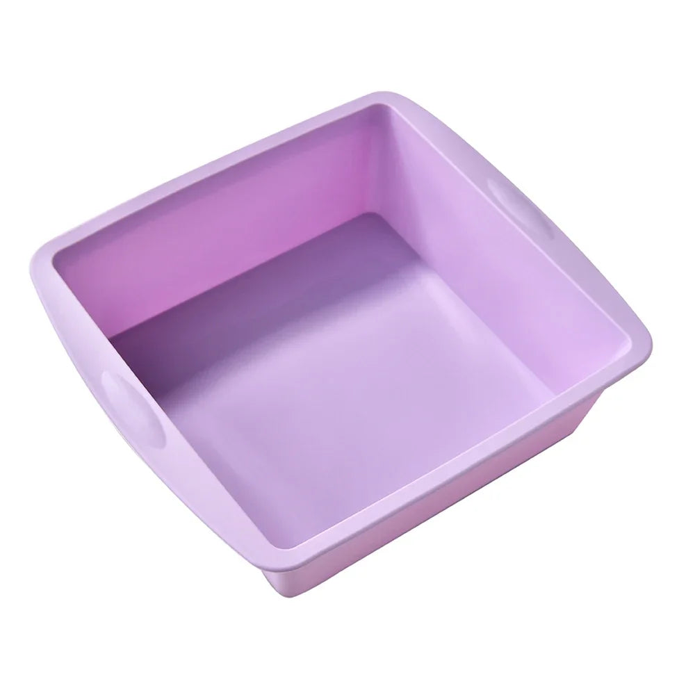 1/4Pcs Silicone Non-Stick Cake Plates – Square Brownie Pan with Handles, Oven & Air Fryer Safe