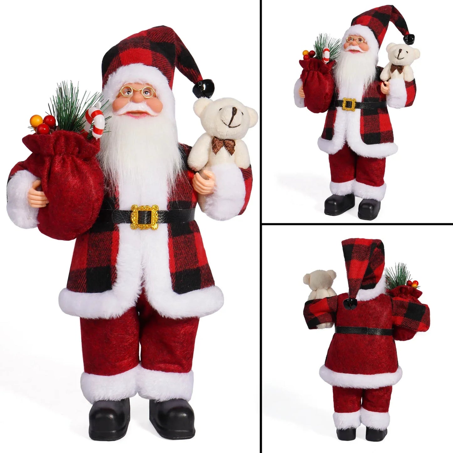 Christmas Home Decor – Santa Claus Doll with Gift Bags & Party Ornaments