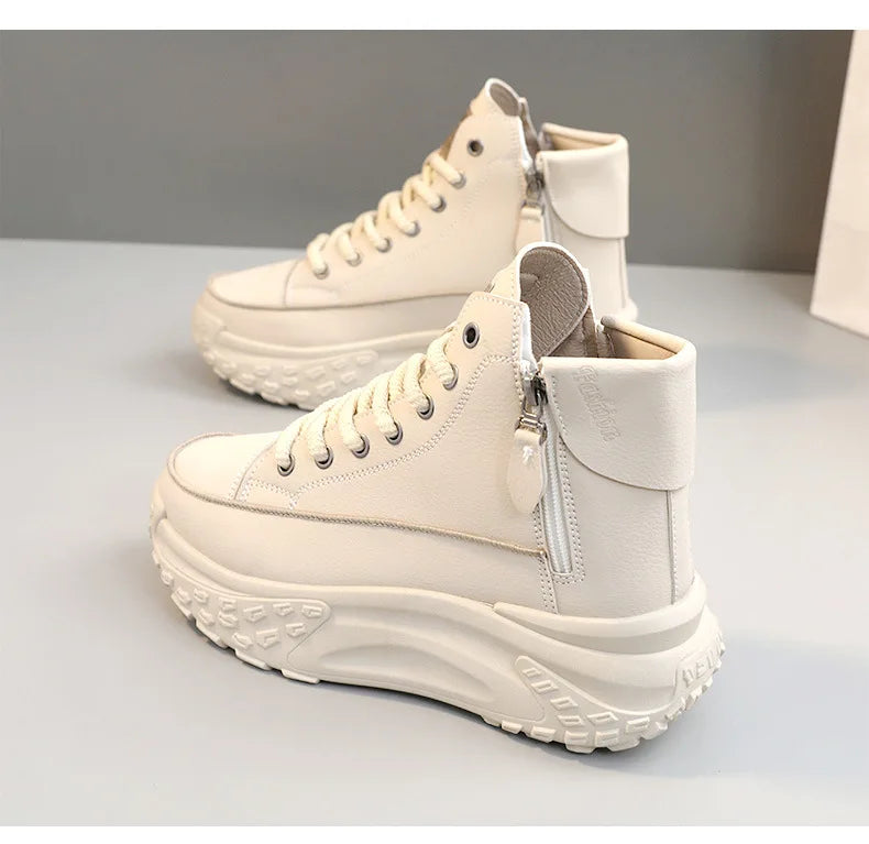 New Luxury High-Top Sneakers - Women's Platform Casual Boots, Outdoor Running Shoes